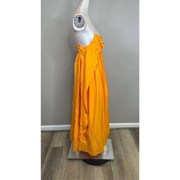 Cecilie Bahnsen Susa Organic Cotton Midi Dress in Tangerine US 8 $1095 - Picture 10 of 12